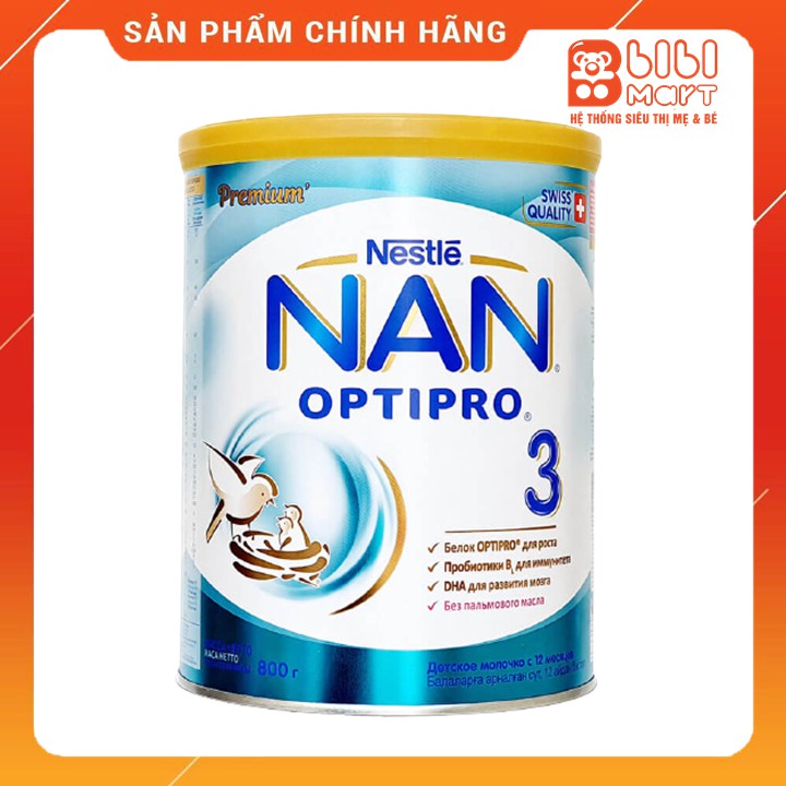 SỮA NAN NGA 3 800G (12 - 36 THÁNG)  FREESHIP  giúp bé phát triển toàn diện.