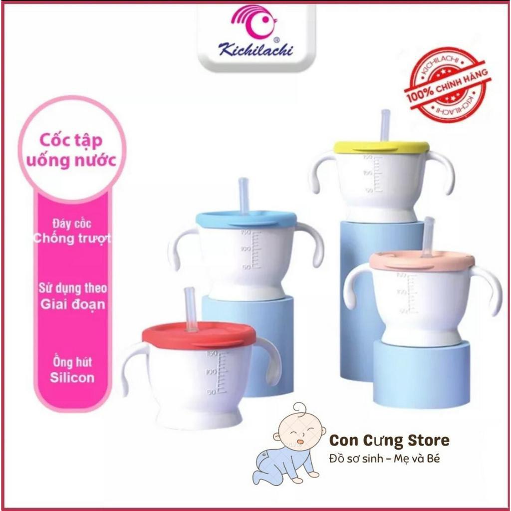 Cốc tập uống nước 3 giai đoạn Kichi Lachi cho bé dung tích 150ml có tay cầm