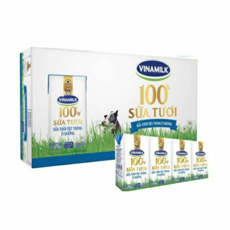 thùng 48 hộp sữa tươi có đường vinamilk 100%×110ml