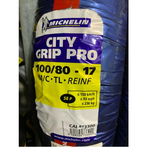 Lốp michelin city Grip Pro các size cho exciter, winer, dream, wave, sonic, AB, click, vision, vario...(chính hãng)