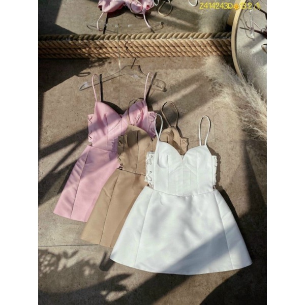 Đầm xòe cúp ngực đan dây eo