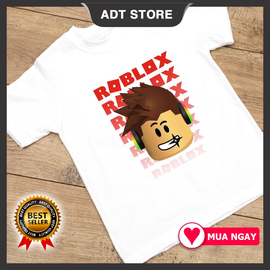 Áo thun trẻ em in hình game roblox màu trắng độc đẹp giá rẻ