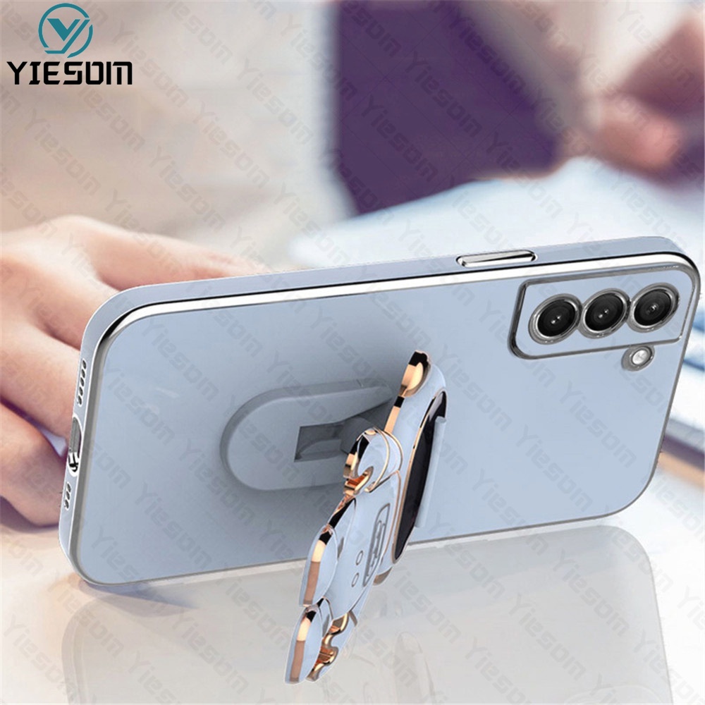 Ốp Điện Thoại Silicon Dẻo Họa Tiết Phi Hành Gia Kèm Giá Đỡ Cho Samsung Galaxy S22 S21 Ultra S22 Plus S21 FE S21 Plus