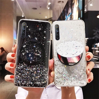 Ốp điện thoại bằng silicone mềm có gương tròn cho Realme 7/ 7i/ 6/ 6i/ 5i/ 5 Pro/ C17