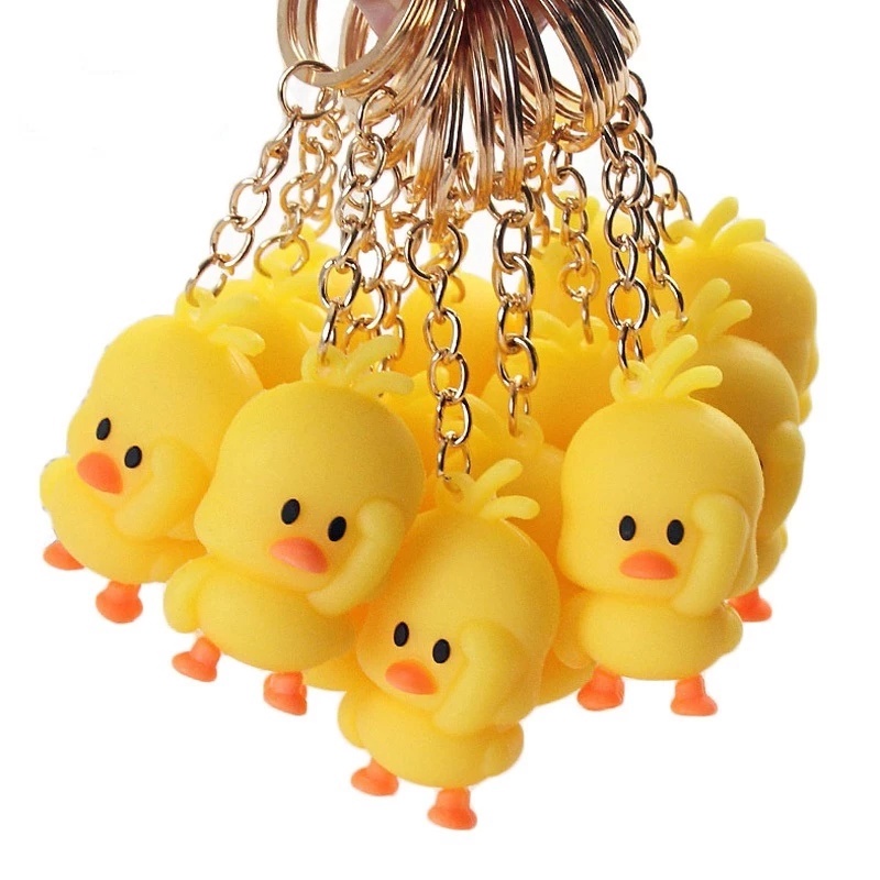 1 Móc Chìa Khóa Silicon Hình Chú Vịt Nhảy Múa Hoạt Hình Vui Nhộn