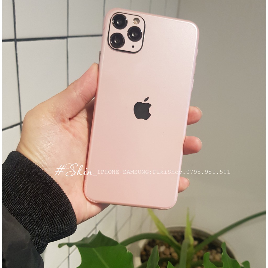 [IPHONE] Tấm Dán Skin Mặt Sau Màu Hồng Sakura Pink FULL VIỀN Cho 5 6 7 8 6plus 7plus 8plus X XS XR XSMAX 11 PRO MAX