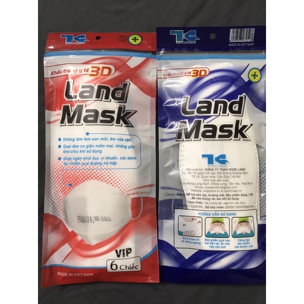 Khẩu Trang 3D Land Mask bịch 6cái