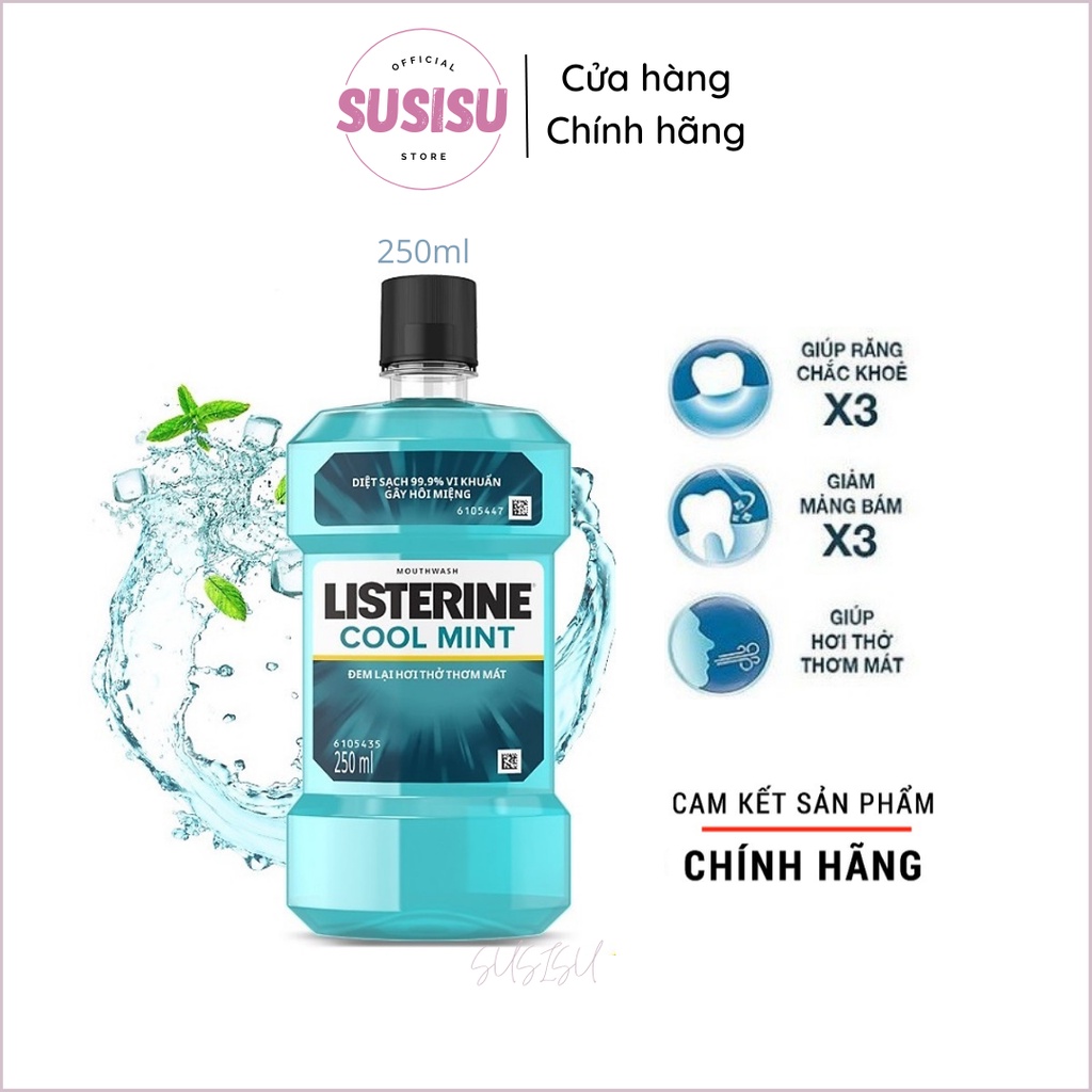 Nước xúc miệng Listerine 250ml nước súc miệng bạc hà thơm mát (1 chai)