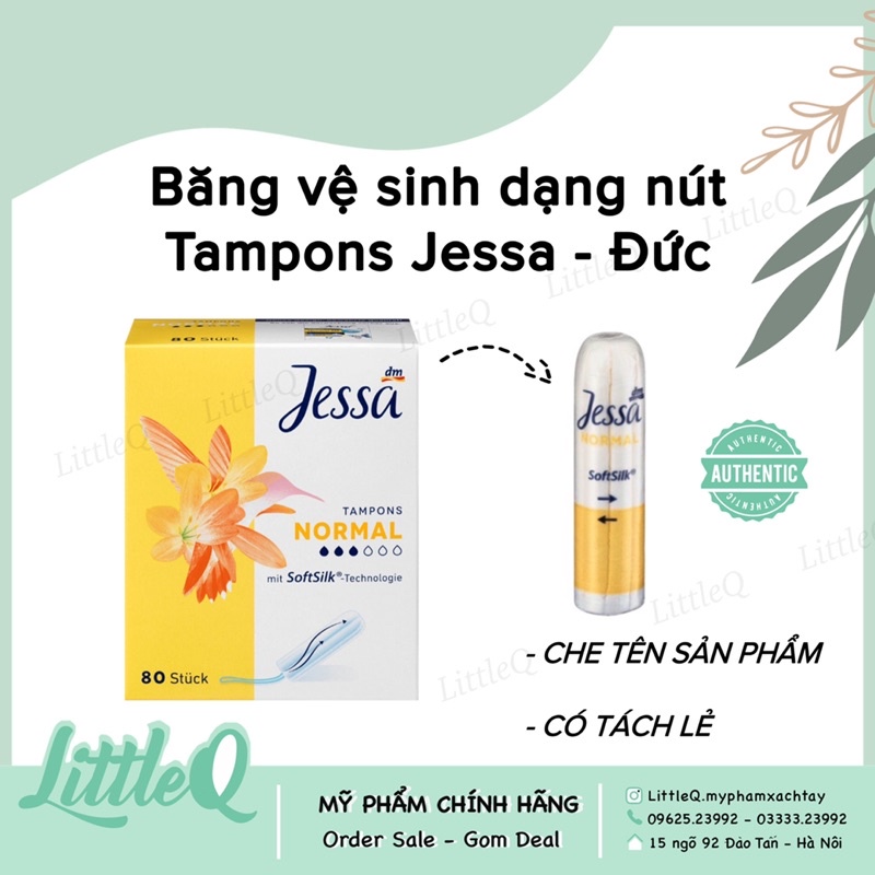 [CÓ CHE TÊN] Băng vệ sinh Tampons Jessa - Tampon Jessa Normal 3 giọt nội địa Đức dễ sử dụng, sạch và kháng khuẩn
