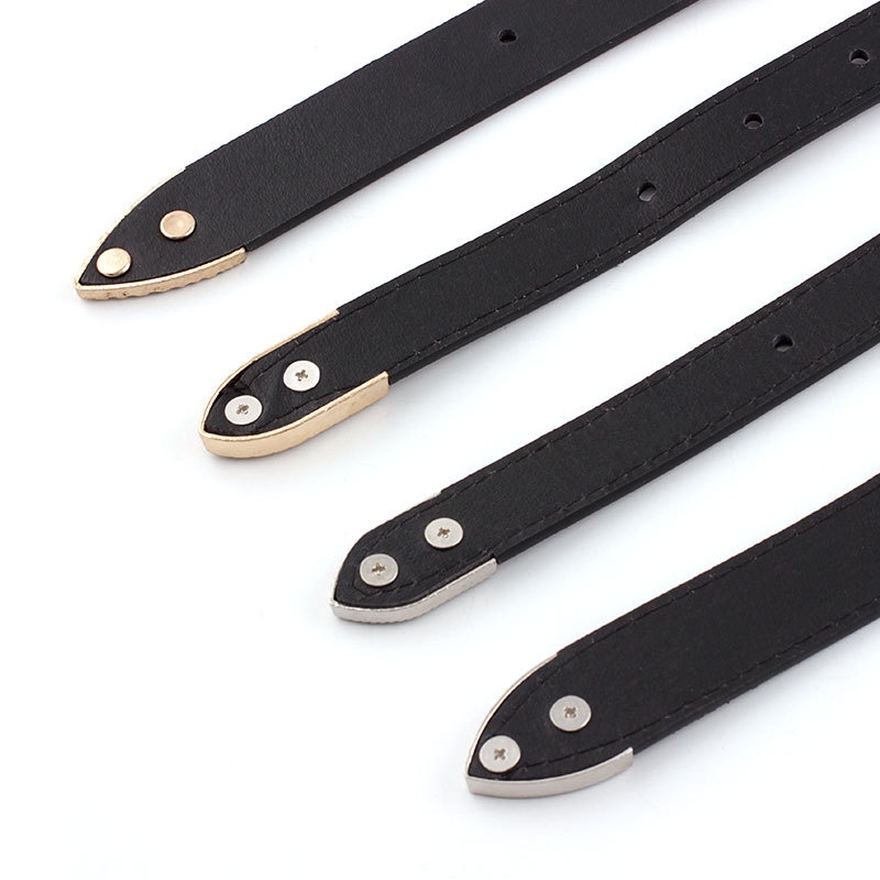 Thắt Lưng Hai Khóa Cài Khắc Họa Tiết Cổ Điển Màu Đen Cho Nữ