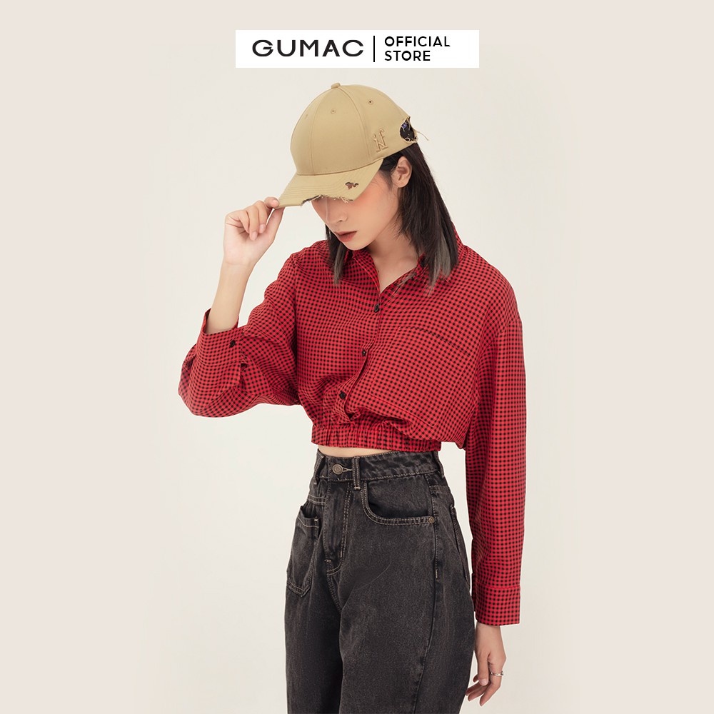 [Mã WABRGU100 giảm 15% đơn 249K tối đa 100k] Áo croptop sơ mi nữ màu caro GUMAC phong cách cá tính, năng động AB368 | BigBuy360 - bigbuy360.vn