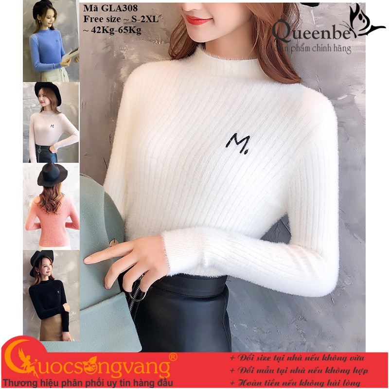 Áo len nữ dài tay áo len dáng ôm len mềm Queenbe GLA308 Cuocsongvang