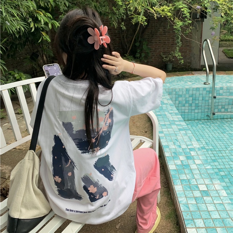 NRVP Áo Thun Nữ Tay Ngắn In Hình Phong Cách Hàn Quốc Thời Trang Mùa Hè 2022