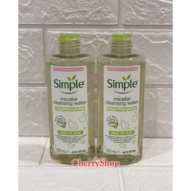 Nước tẩy trang Simple Micellar Cleansing Water (200ml)