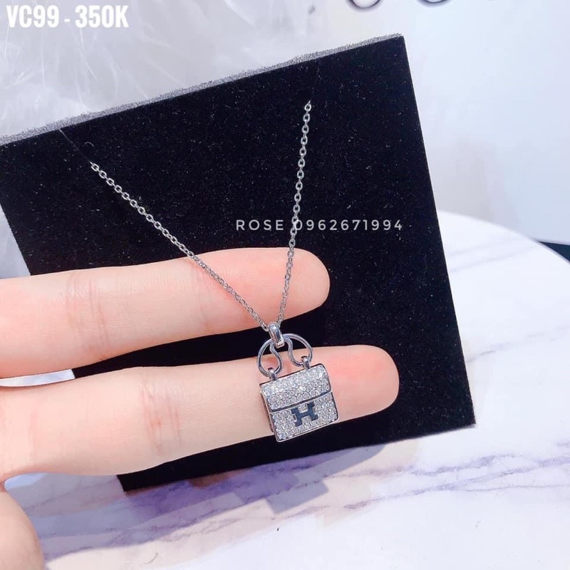 Vòng cổ vuông ti tan sang chảnh hót trend.vòng cổ túi xinh
