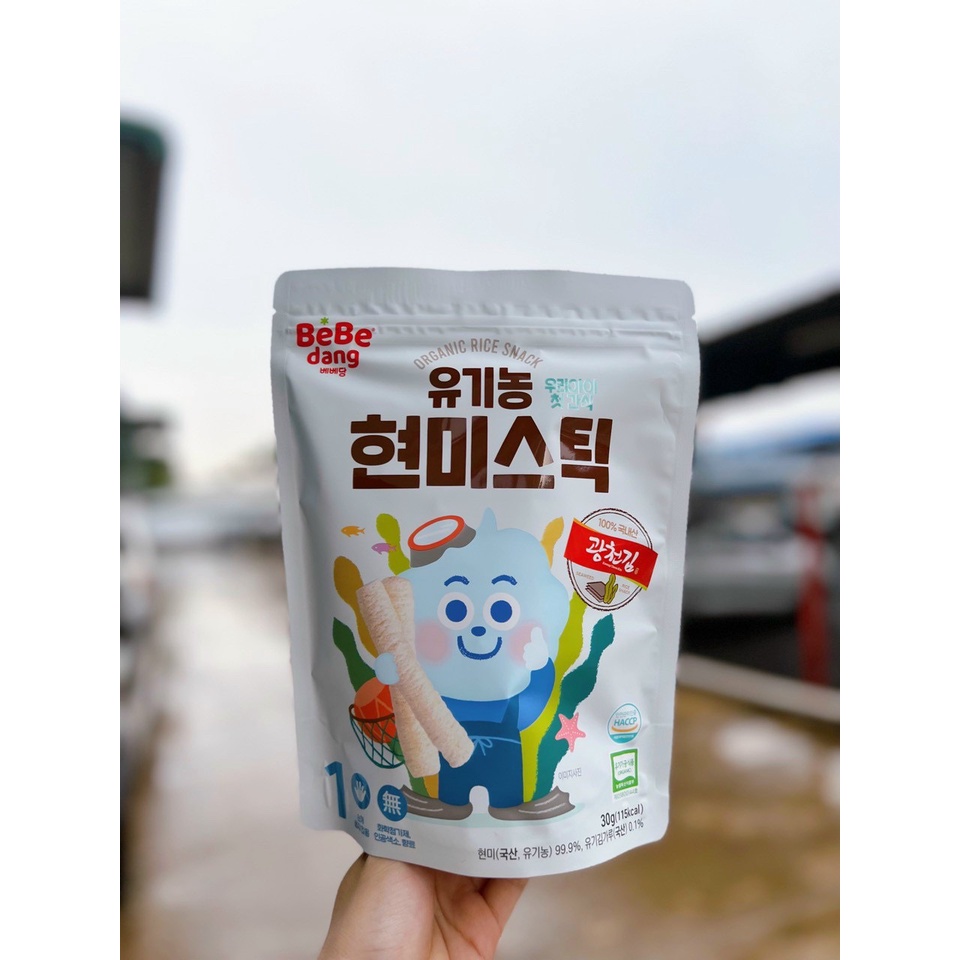 Bánh que ăn dặm gạo lứt hữu cơ Bebedang cho bé 6m+