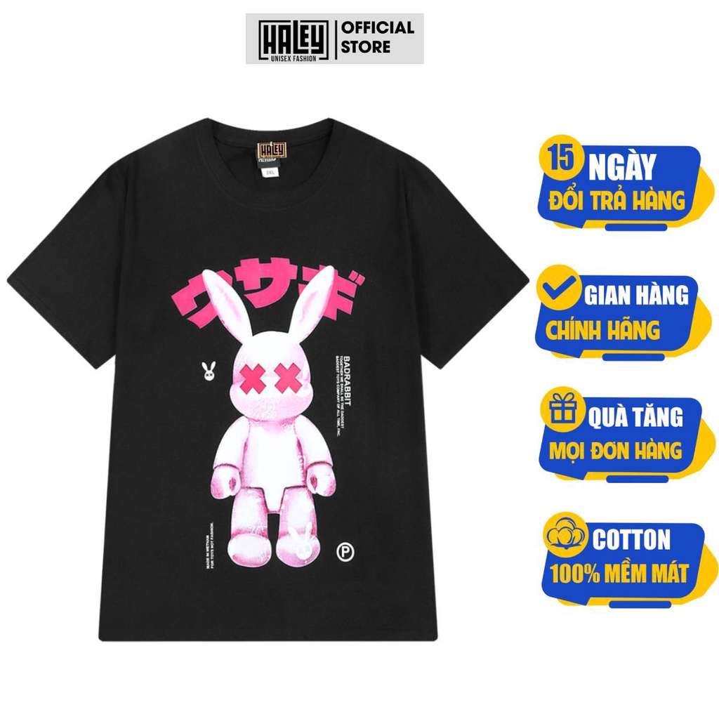 Áo thun Nam Nữ Unisex TN54 Form rộng tay lỡ BADRABBIT street wear style cao cấp chất cotton 100% HALEY siêu thoáng mát