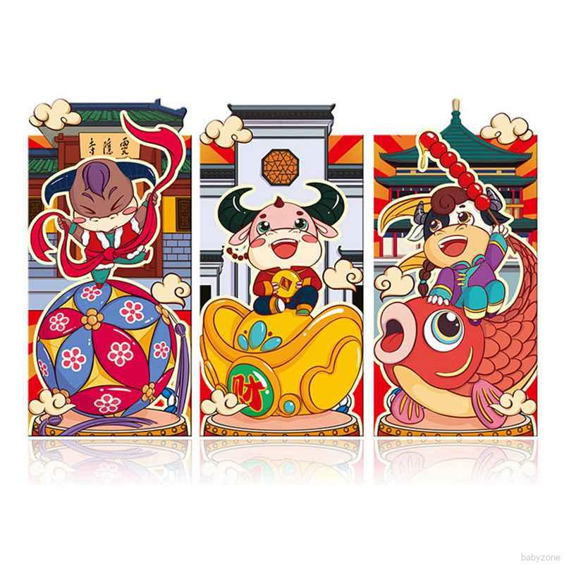 Set 5/6 bao lì xì tông đỏ may mắn độc đáo