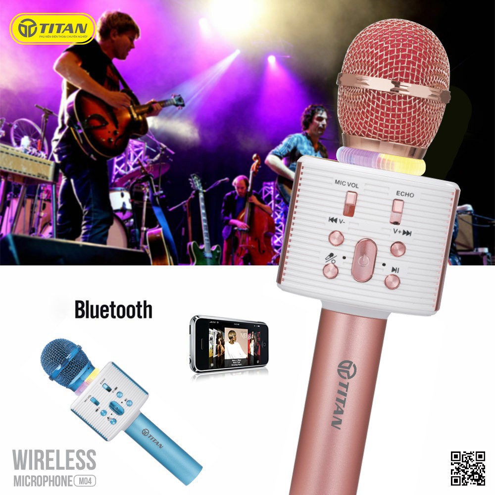 Mic hát kèm loa bluetooth TITAN - M04 (2) Mic hát kèm loa bluetooth TITAN - M04