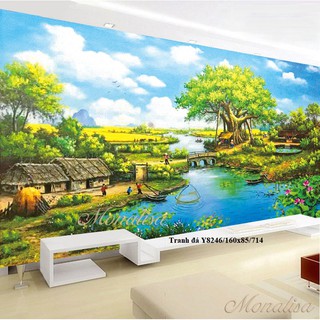 (KHO SỈ) Tranh đính đá phong cảnh làng quê hàng mới Y8345 Y8346 Y8347