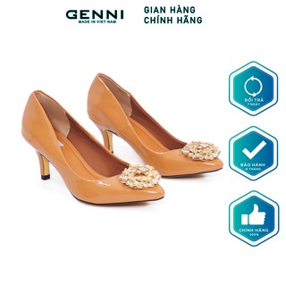 Giày cao gót đính đá tròn 5P GE439 - Genni