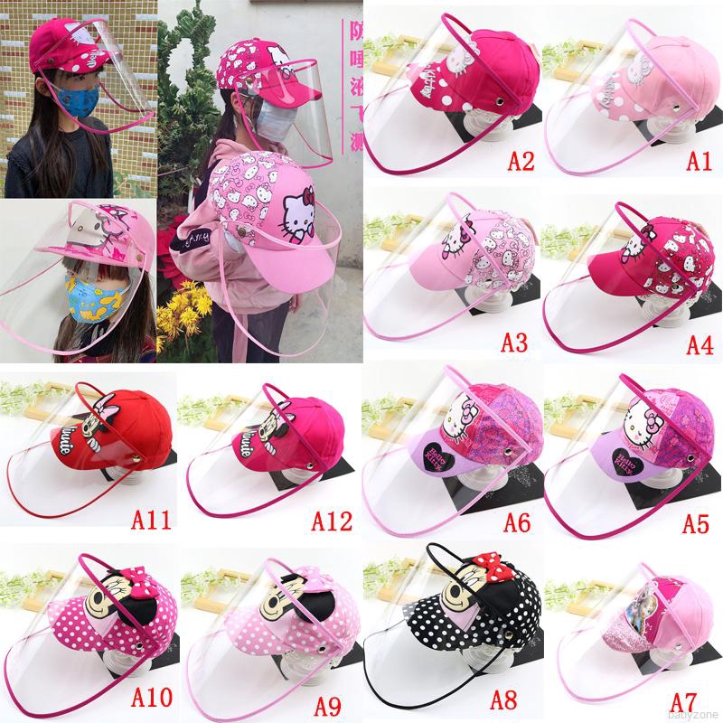 Mũ chống bụi bẩn chống giọt bắn có thể tháo rời được in họa tiết hoạt hình dành cho bé gái