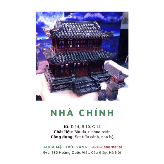 Nhà chính, 2 tầng - Phụ kiện trang trí tiểu cảnh, bể cá, non bộ, sân vườn