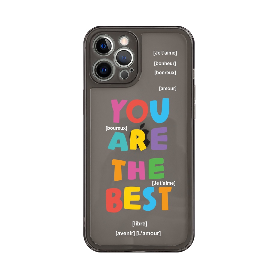 Ốp Điện Thoại Mềm Trong Suốt In Chữ Đơn Giản Dễ Thương Cho IPhone 14 Pro Max 13 mini 11 12 Pro X XS Max XR 6S 7 8 Plus se2