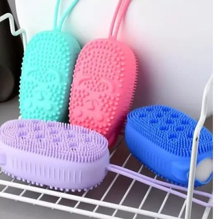 Bông tắm silicon tạo bọt massage hình chuột cute, bông tắm tẩy da chết 2 mặt silicone