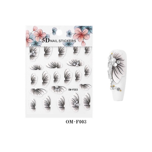 sticker hoa nổi 5d dán móng tay nail ko cần vẽ vời hay đắp hoa