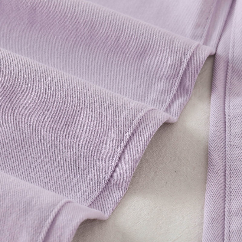 Purple High Waisted Wide-Length Jeans Autumn/Winter New Arrivals For Women