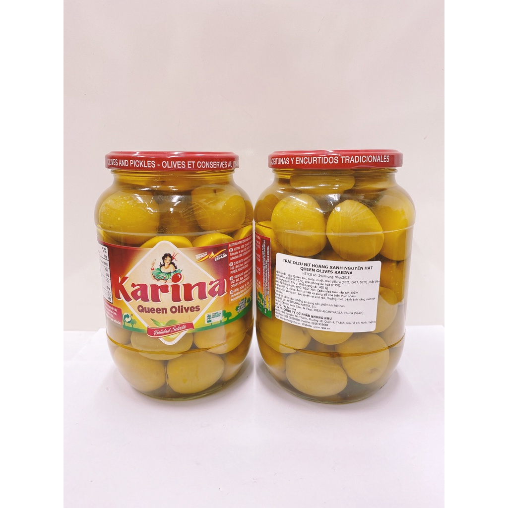 Trái olive nữ hoàng xanh nguyên hạt 870g - Tây Ban Nha