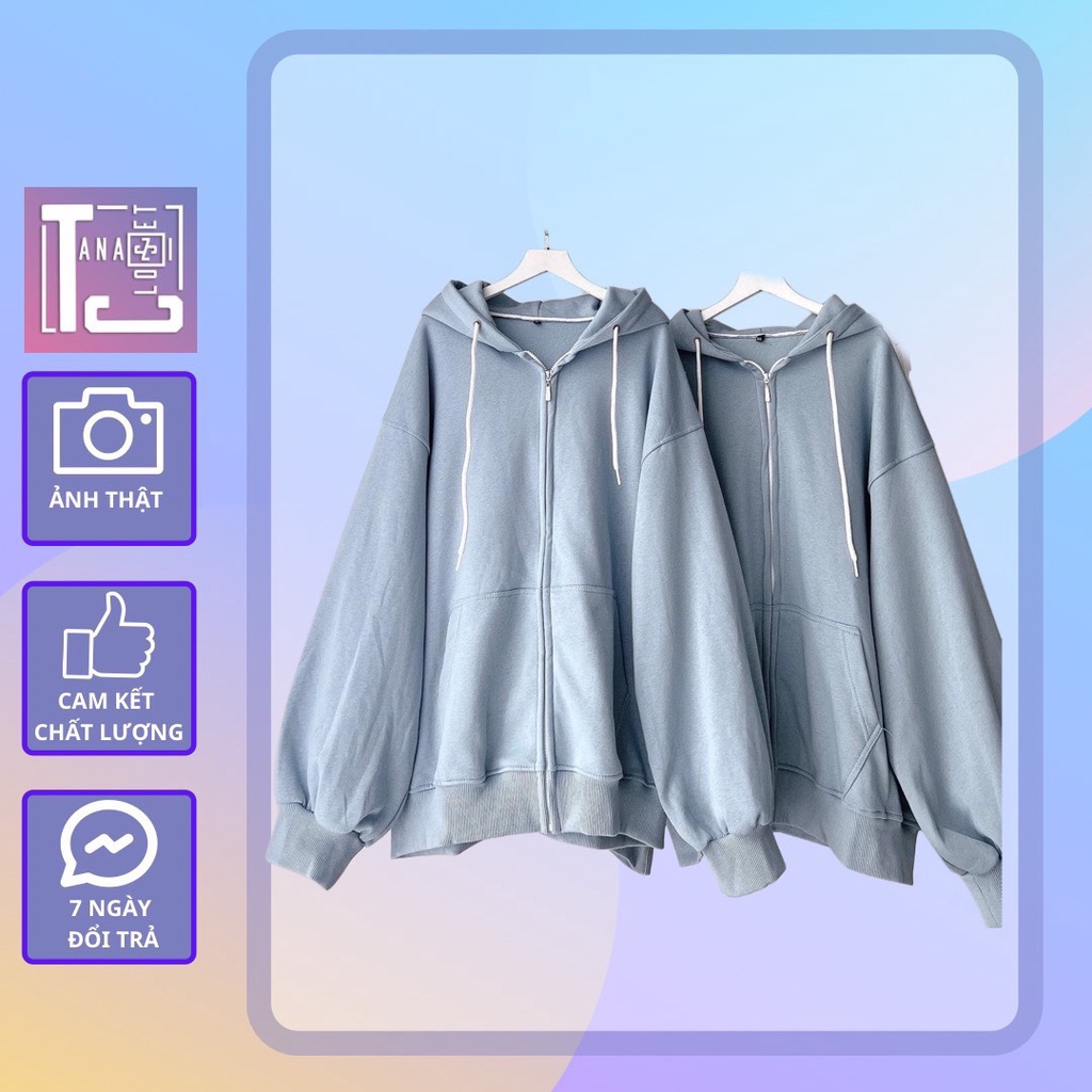 Áo khoác nỉ tay dài màu trơn (ảnh thật nam nữ mặc đều được) Tanazi Closet