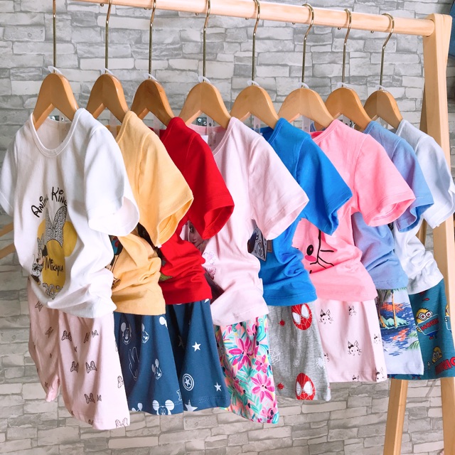 Bộ cotton xuất Hàn mềm mịn, thấm hút mồ hôi cho BÉ GÁI ❤️FREESHIP♥️