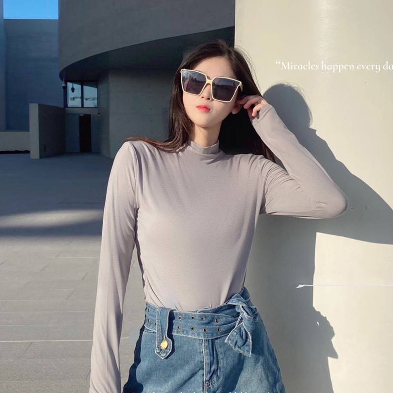 IELGY Áo Cổ Lọ Tay Dài Thời Trang Trẻ Trung Cho Nữ