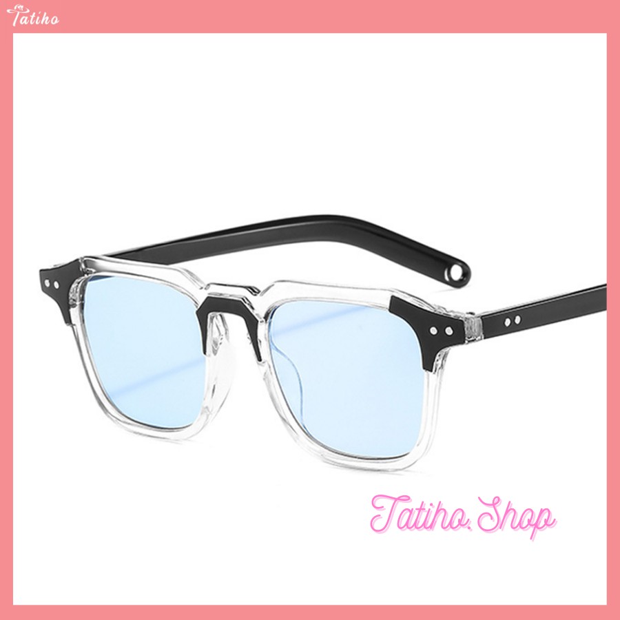 Kính Râm Unisex Nam Nữ, Kính Mát Cao Cấp Gọng Nhựa Trong Khuôn Vuông Phong Cách Trẻ Trung Thời Trang Âu Mỹ - Mã MK016
