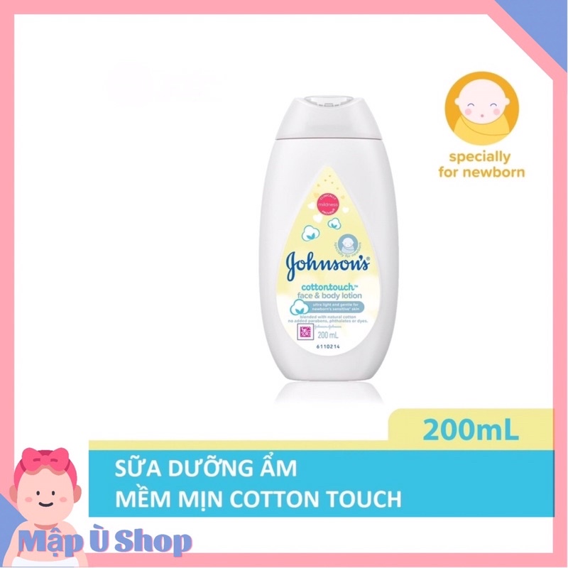 Sữa dưỡng ẩm toàn thân cho bé Johnson ‘s Face & Body Lotion Cotton Touch 200ml