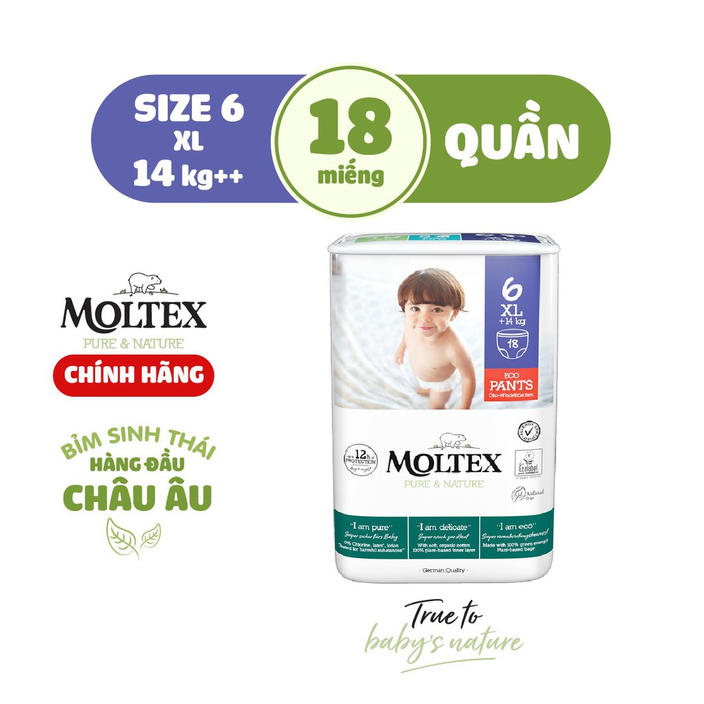 Bỉm/Tã quần Moltex XL (cho bé 14-20KG) 18 miếng