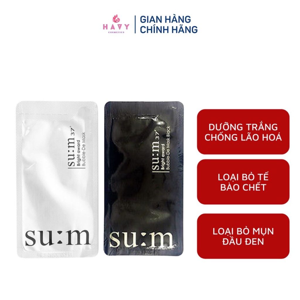 Miếng Mặt nạ thải độc da Sum 37 - Mask Sủi Bọt Hút Chì