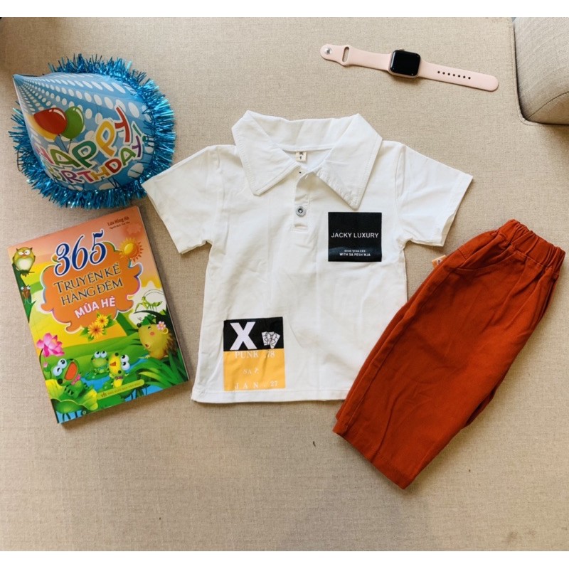 Bộ đồ cộc tay bé trai mùa hè chất liệu cotton đáng yêu (5-20kg) | BigBuy360 - bigbuy360.vn