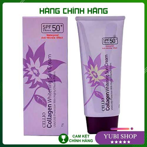 Kem Chống Nắng Cellio Chính Hãng - Kem Chống Nắng Cellio Collagen Whitening Sun Cream 70g Chính Hãng Hàn Quốc  - Hot