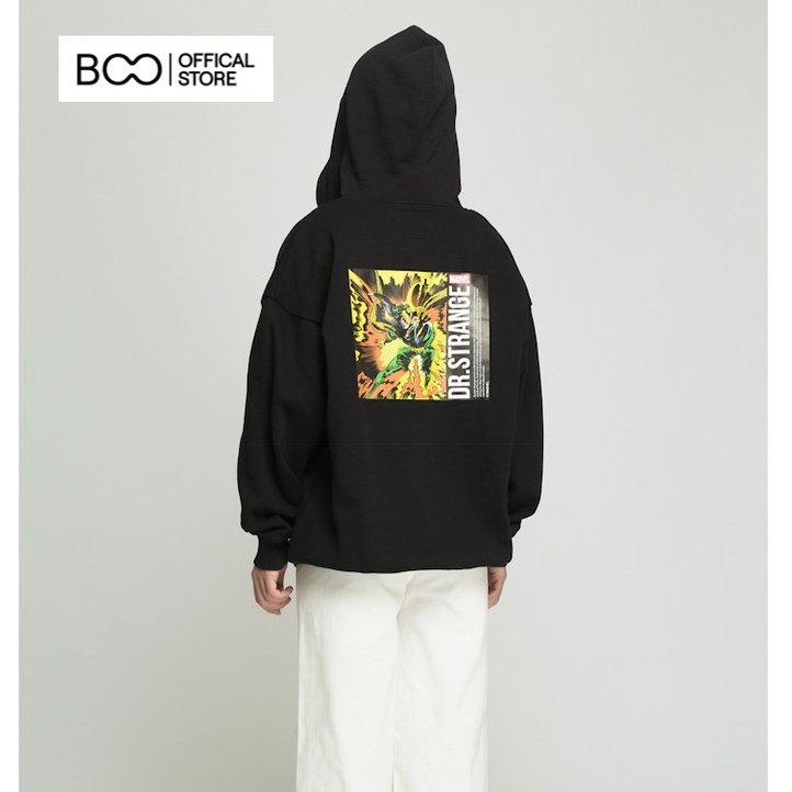 Áo Khoác Nỉ Hoodzip Nữ BOO Oversize Form Rộng Unisex In Hình Marvel DR.Strange