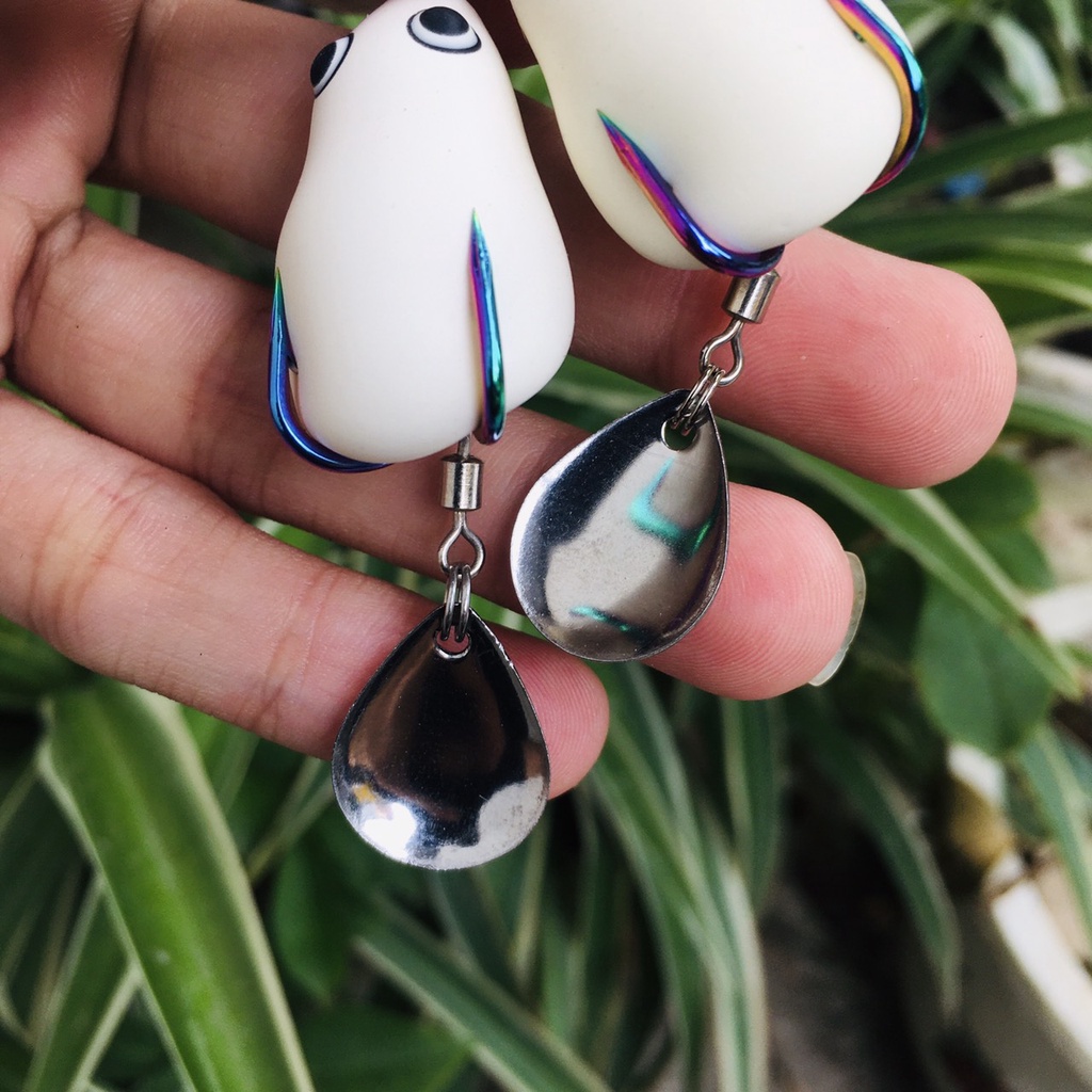 Nhái hơi câu lure ngọc trinh mini lưỡi Titan Phukiencaulure25 Nhái hơi ngọc trinh mini lưỡi titan siêu cứng, siêu bén