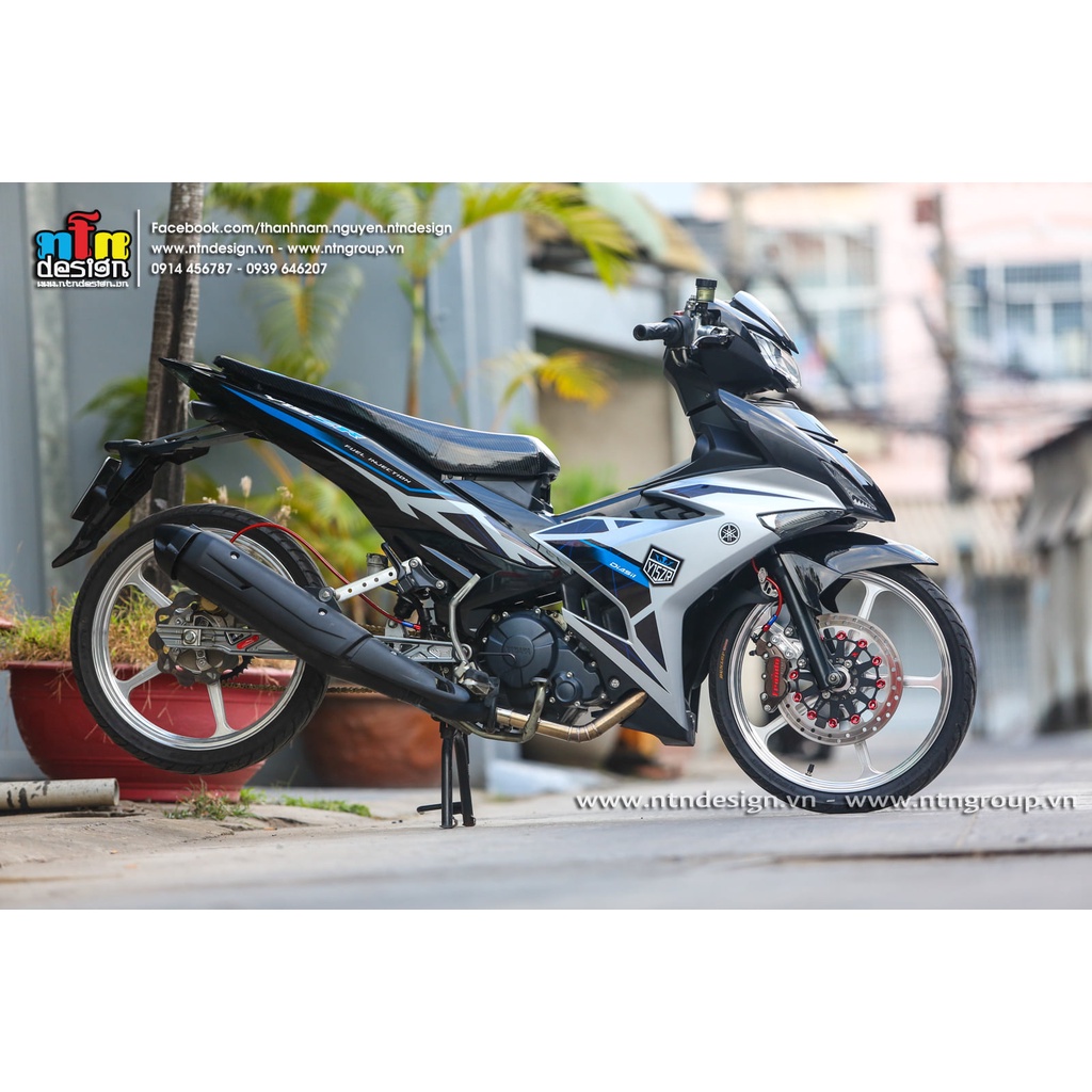 Tem Rời Dán Xe Exciter 150 Mẫu Zin Y15ZR 2021 trắng xanh Đen Cực Hot ,Team Decal
