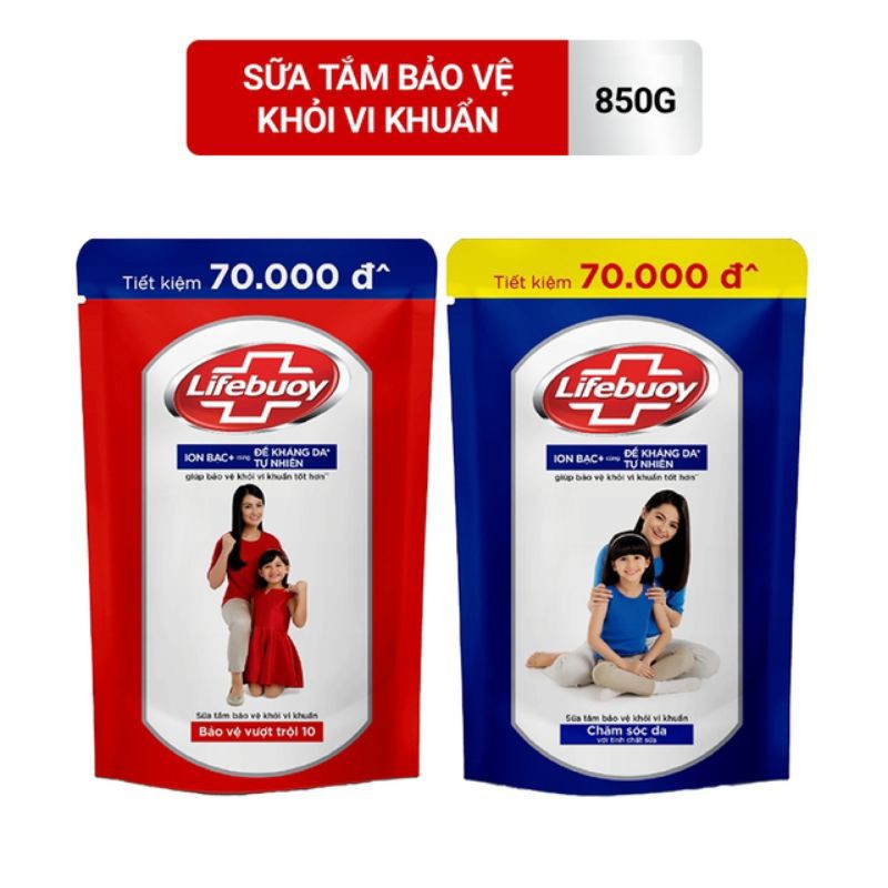 Sữa tắm Lifebuoy Bảo vệ khỏi vi khuẩn 850gr (Túi)