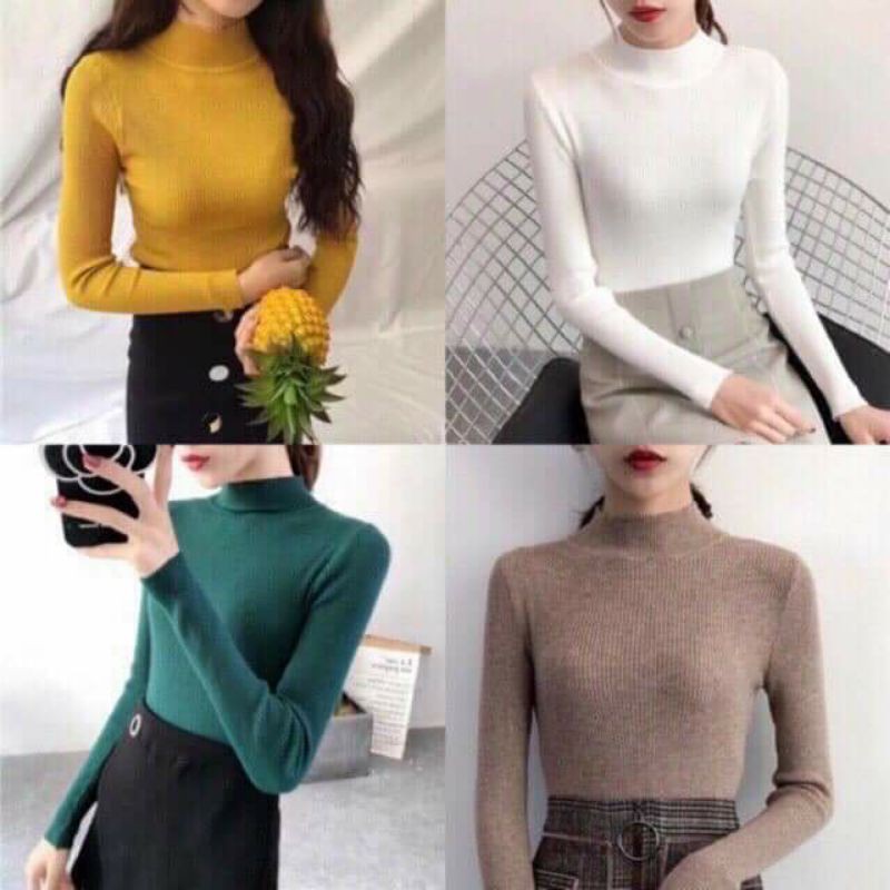 ÁO LEN TĂM NỮ CỔ 3 PHÂN HÀNG ĐẸP LOẠI 1