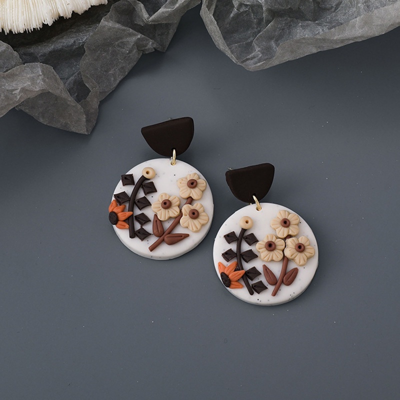 Bông Tai Handmade Họa Tiết Hoa Thời Trang Thu Đông Cho Nữ