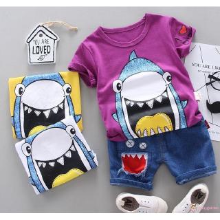 Set áo thun tay ngắn & quần short denim cho bé trai