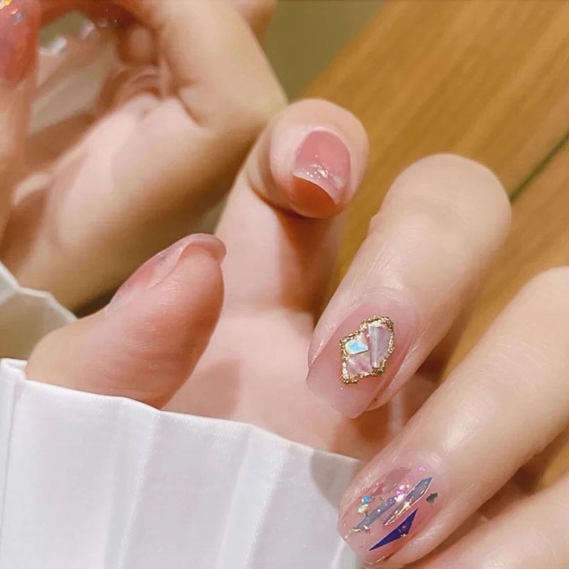 Phụ kiện Xà cừ trắng siêu mỏng trang trí nail hủ 10g