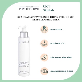 [Hàng Chính Hãng] Sữa Rửa Mặt Tẩy Trang 3 Trong 1 Thế Hệ Mới Deep Cleansing Milk Physiodermie